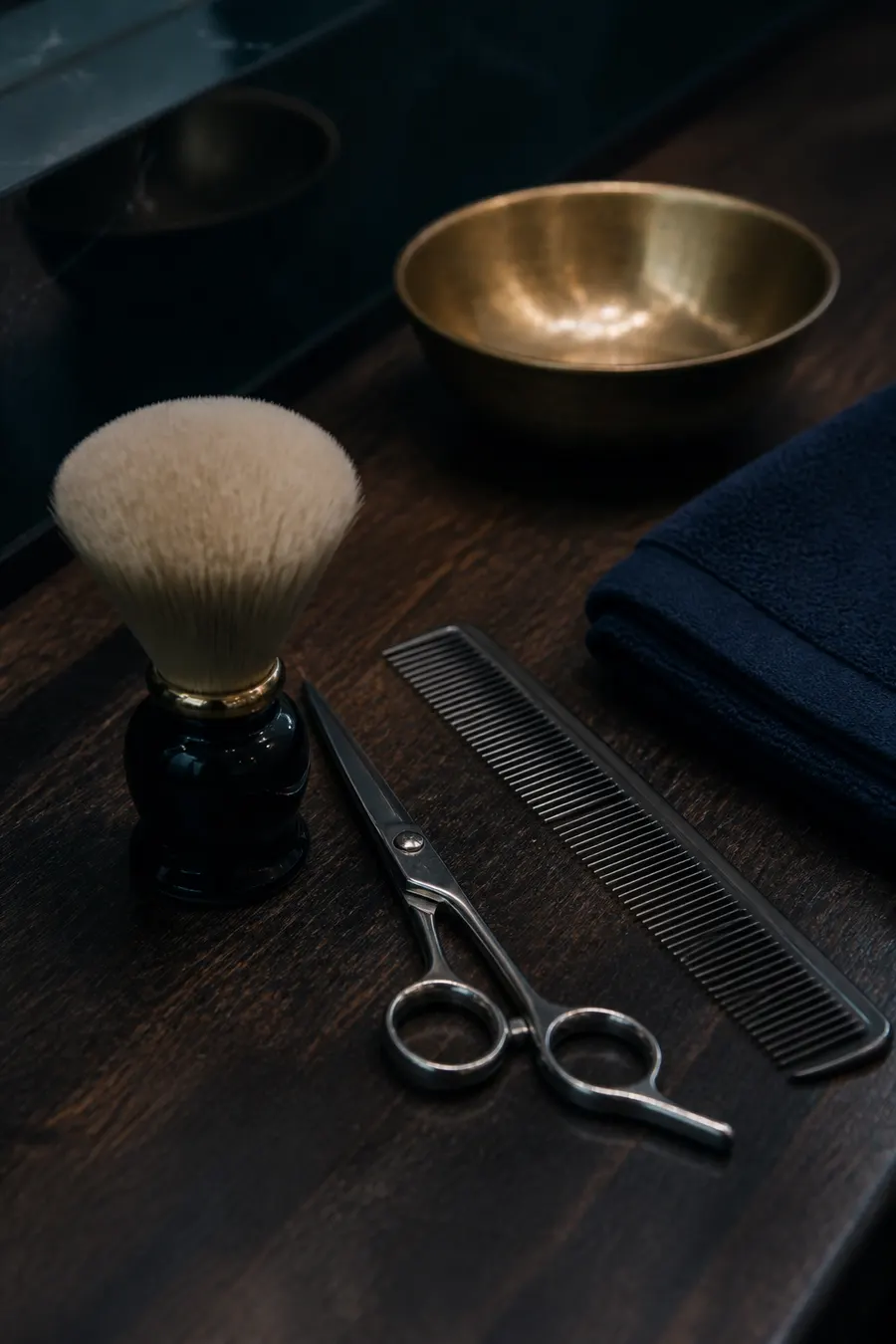 Detalhe de acabamento de corte masculino